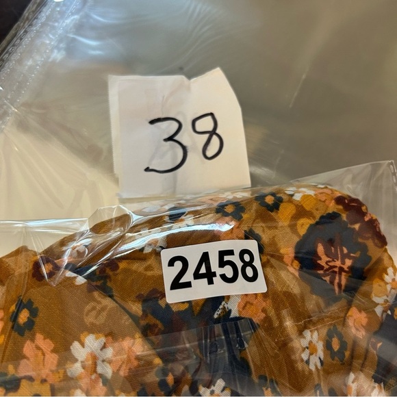 Sonoma Floral Blouse Top Brown Gold Puff Sleeve Size 0X Summer Natural Lightweig - Picture 10 of 10